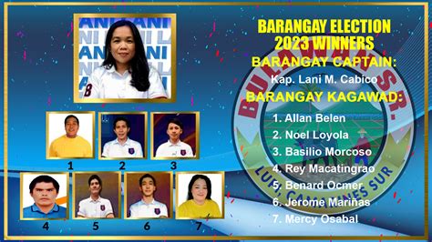 winners of barangay election 2023|LIVE UPDATES: 2023 Barangay and SK elections .